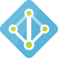 Azure Active Directory logo, diamond with green points in bigger diamond